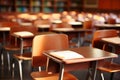 An empty schoolclass with a cleared board Royalty Free Stock Photo