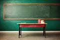 An empty schoolclass with a cleared board Royalty Free Stock Photo