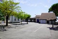 Empty schoolyard school playground preschool building exterior Royalty Free Stock Photo