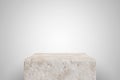 Empty scratched concrete podium on white background. Best for product presentation. 3d rendered cube pedestal