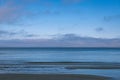 empty sea beach with sand dunes - vintage retro film look Royalty Free Stock Photo