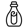 Empty sea glass icon outline vector. Message bottle Royalty Free Stock Photo