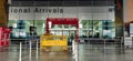 Empty and sealed gates of International Arrivals in Delhi