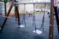 Empty sealed playground closed, Corona virus quarantine outdoor