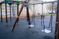 Empty sealed playground closed, Corona virus quarantine outdoor