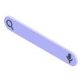 Empty search bar with magnifying glass and microphone isometric icon