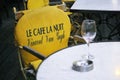 Empty seat at Cafe La Nuit Royalty Free Stock Photo