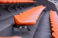 Empty seat rows in a track and field stadium Royalty Free Stock Photo