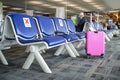 Empty seats on airport under Covid-19 pandemic Royalty Free Stock Photo