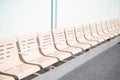 Empty ferry seats in a row. Royalty Free Stock Photo