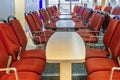 Empty seats in the ferry passenger lounge. Sea travel and transportation Royalty Free Stock Photo