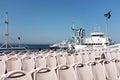 Empty seats on ferryboat