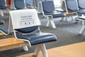 Empty seats at gate Priority Seating in airport Royalty Free Stock Photo