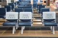 Empty seats at gate Priority Seating in airport Royalty Free Stock Photo