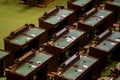 Empty seats inside House of Commons at Canada Parliament. Royalty Free Stock Photo