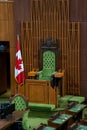 Empty seats inside House of Commons at Canada Parliament. Royalty Free Stock Photo