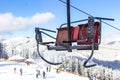 Chair lift at the ski resort Bukovel in Ukraine Royalty Free Stock Photo