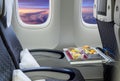 Empty seats in a modern airplane Royalty Free Stock Photo