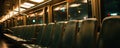 Empty Seats On A Night Bus Bathed In Soft Interior Lights, Authenticity Royalty Free Stock Photo