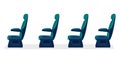 Empty seats for public transport on white background concept Royalty Free Stock Photo