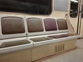 Empty seats in subway car. Seats without people Royalty Free Stock Photo