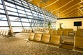 Empty seats at an empty waiting room at Shanghai Pudong International Airport Royalty Free Stock Photo