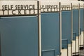 Empty self service ticket machines in a row Royalty Free Stock Photo