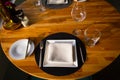 Empty served restaurant table Royalty Free Stock Photo