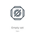 Empty set icon vector. Trendy flat empty set icon from signs collection isolated on white background. Vector illustration can be Royalty Free Stock Photo