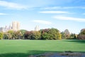 Empty Sheep Meadow during a morning in the fall Royalty Free Stock Photo