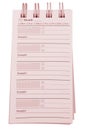 Empty sheet of pink ,notebook Royalty Free Stock Photo