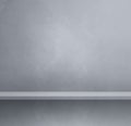 Empty shelf on a grey wall. Background template. Square banner Royalty Free Stock Photo