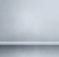 Empty shelf on a light grey concrete wall. Background template. Square mockup Royalty Free Stock Photo