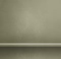 Empty shelf on a tinted grey wall. Background template. Square banner Royalty Free Stock Photo