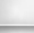 Empty shelf on a white wall. Background template. Square banner Royalty Free Stock Photo