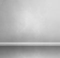 Empty shelf on a white wall. Background template. Square banner Royalty Free Stock Photo