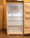 Empty shelves in a fridge Royalty Free Stock Photo