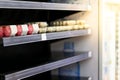 Empty shelves in a grocery store, Hoarding food Royalty Free Stock Photo