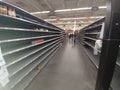 Empty shelves at a local market