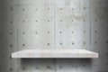 Empty shelves top Ready for product display montage; cement shelves and gray cement background Royalty Free Stock Photo