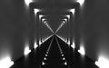 Empty shining tunnel with light in the end. 3D Rendering Royalty Free Stock Photo
