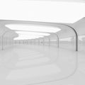 Empty shining tunnel with light in the end. Royalty Free Stock Photo