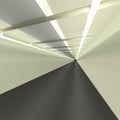 Empty shining tunnel with light in the end. 3D Rendering Royalty Free Stock Photo