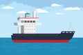 Empty Ship. Flat and solid color vector illustration.