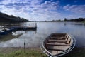 An empty ship Parked on the riverbank on the river