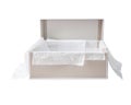 Empty shoebox with protective paper