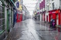 Empty Shop street during rain