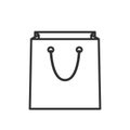 Empty Shopping Bag Outline Flat Icon