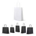 Empty Shopping Bag White and Black Set for advertising and branding