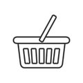 Empty Shopping Basket Outline Flat Icon